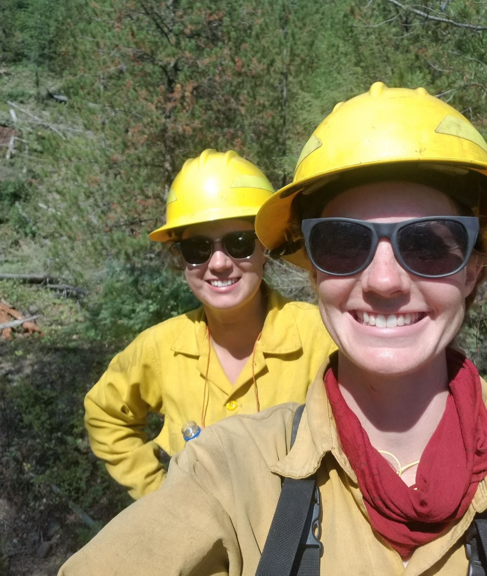 Melanie Schmidt in wildfire gear