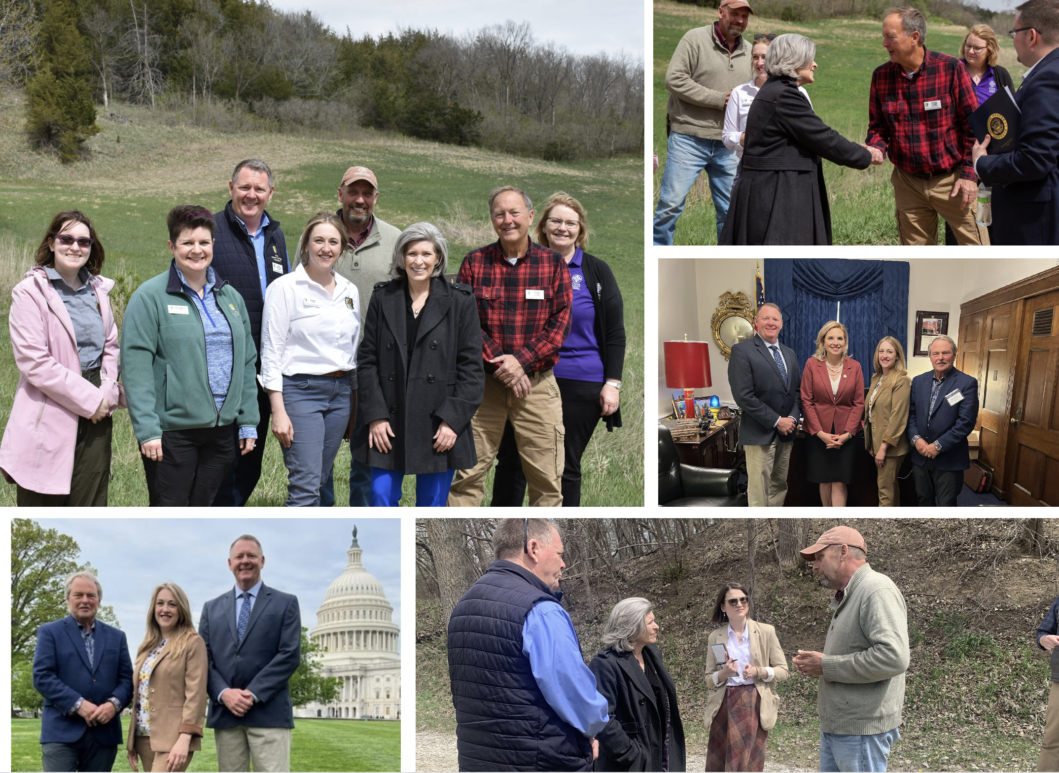 Photo collage of INHF staff with legislators