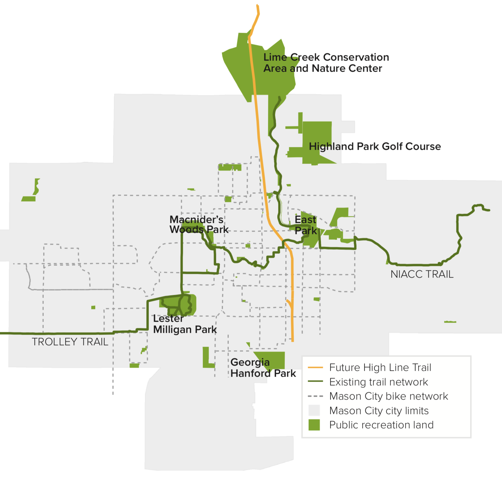 Mason City bike network