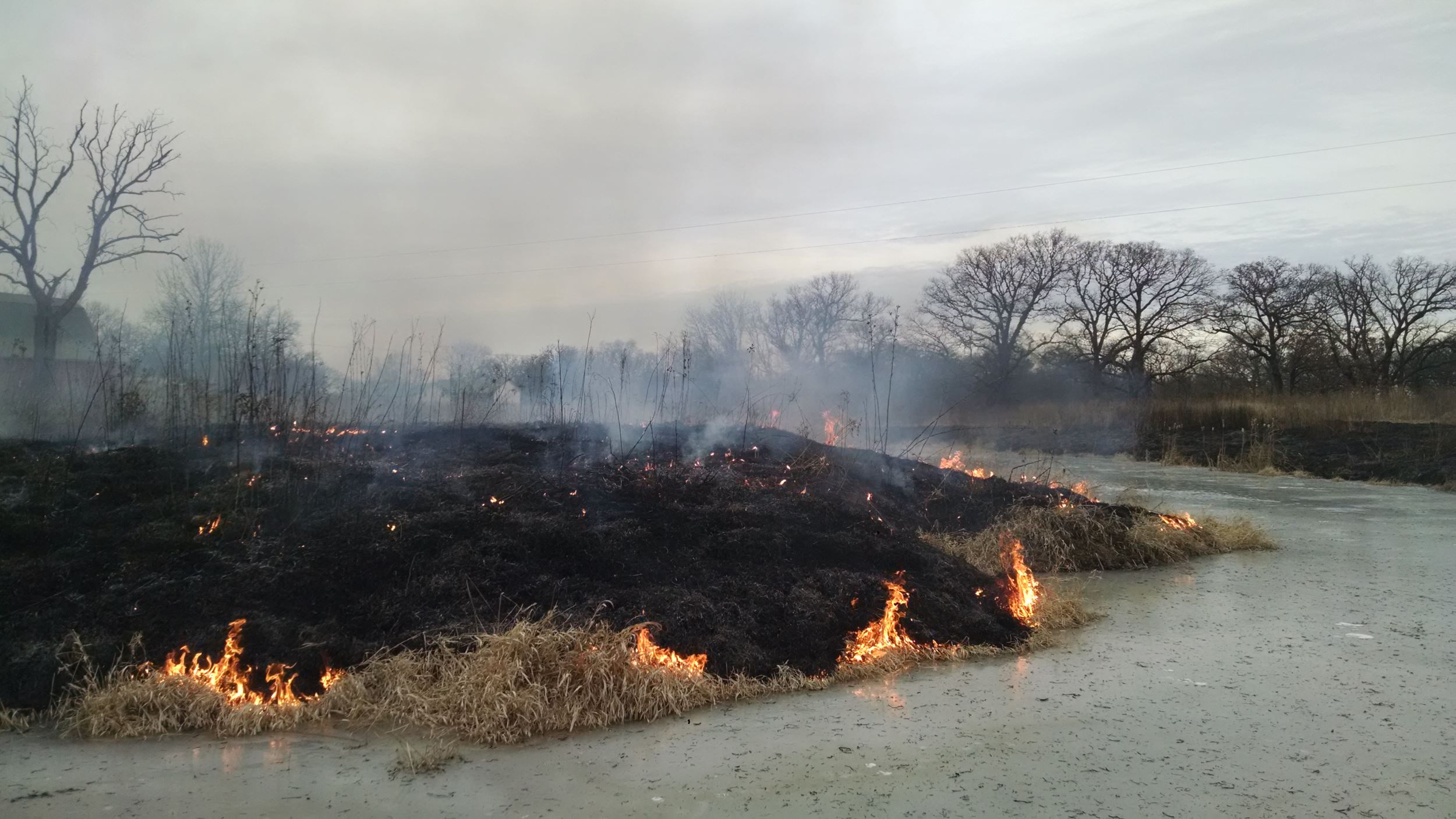 Winter prairie burn