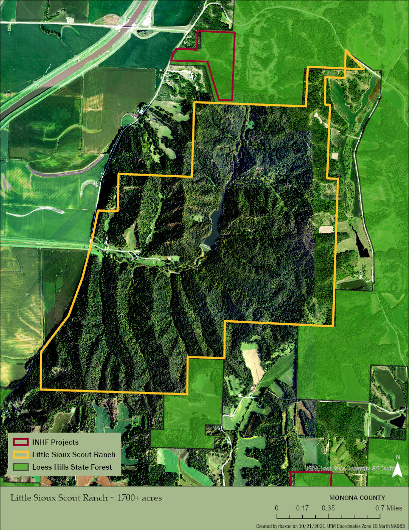 Map of the boundary of Little Sioux Scout Ranch