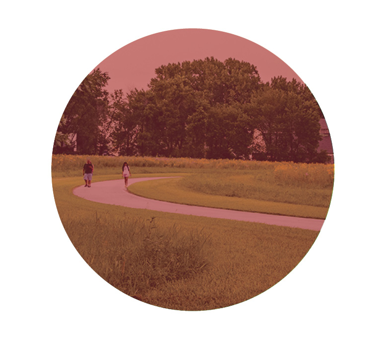 Circular image of a trail