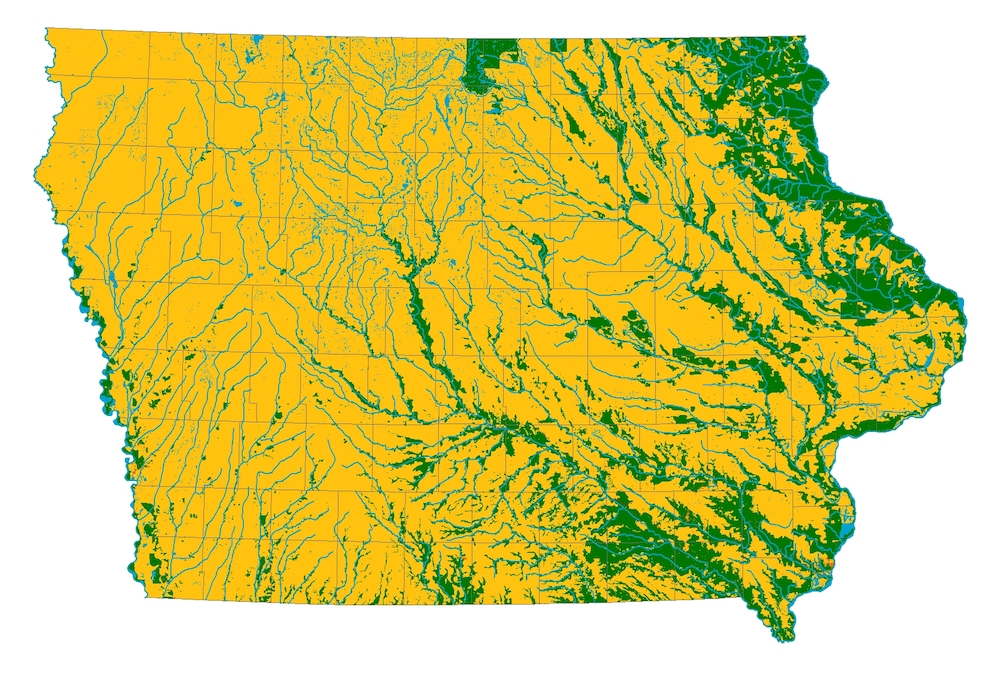 Iowa historic land use map