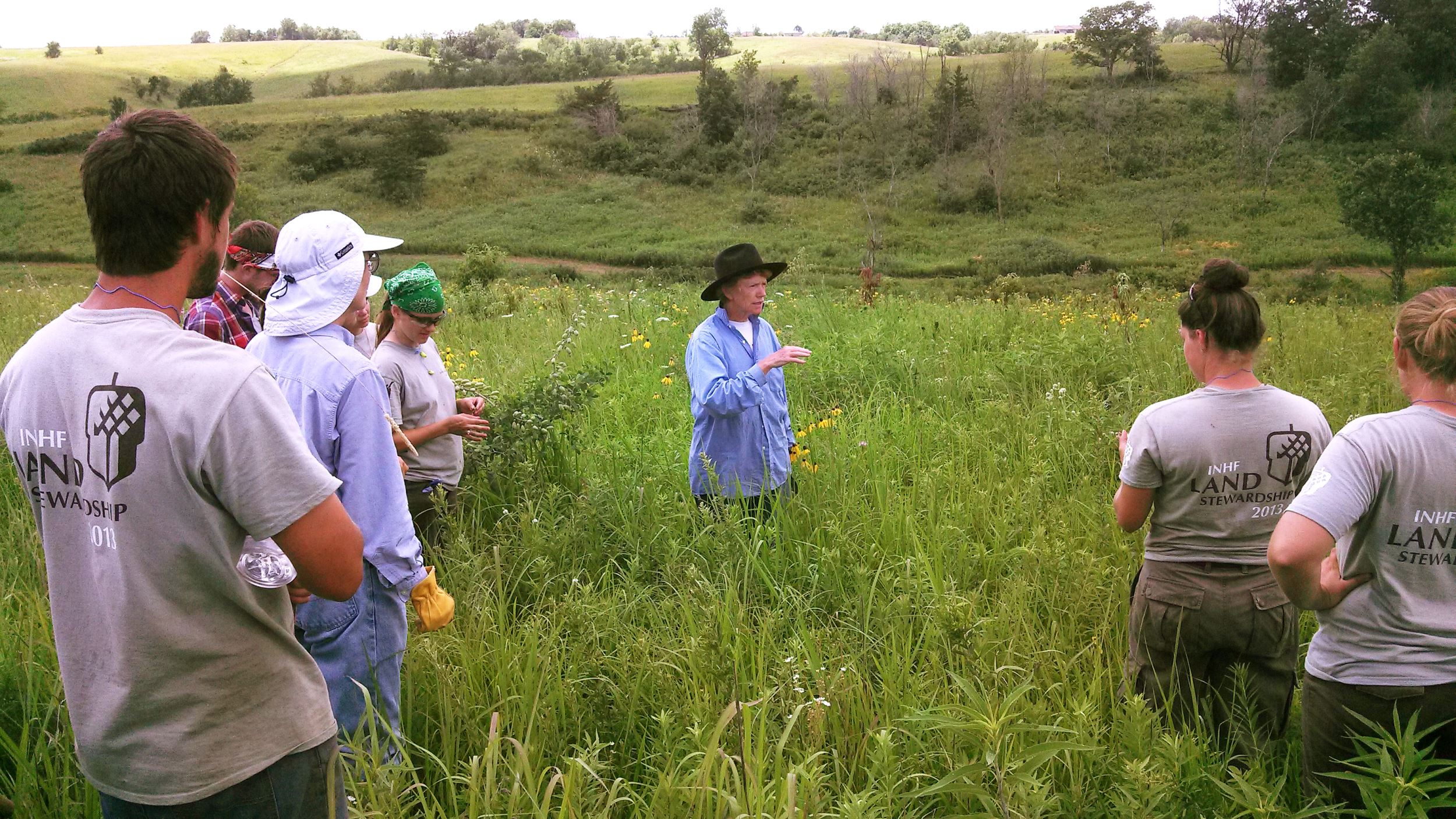 Judy teaching INHF interns at Indiangrass Hills