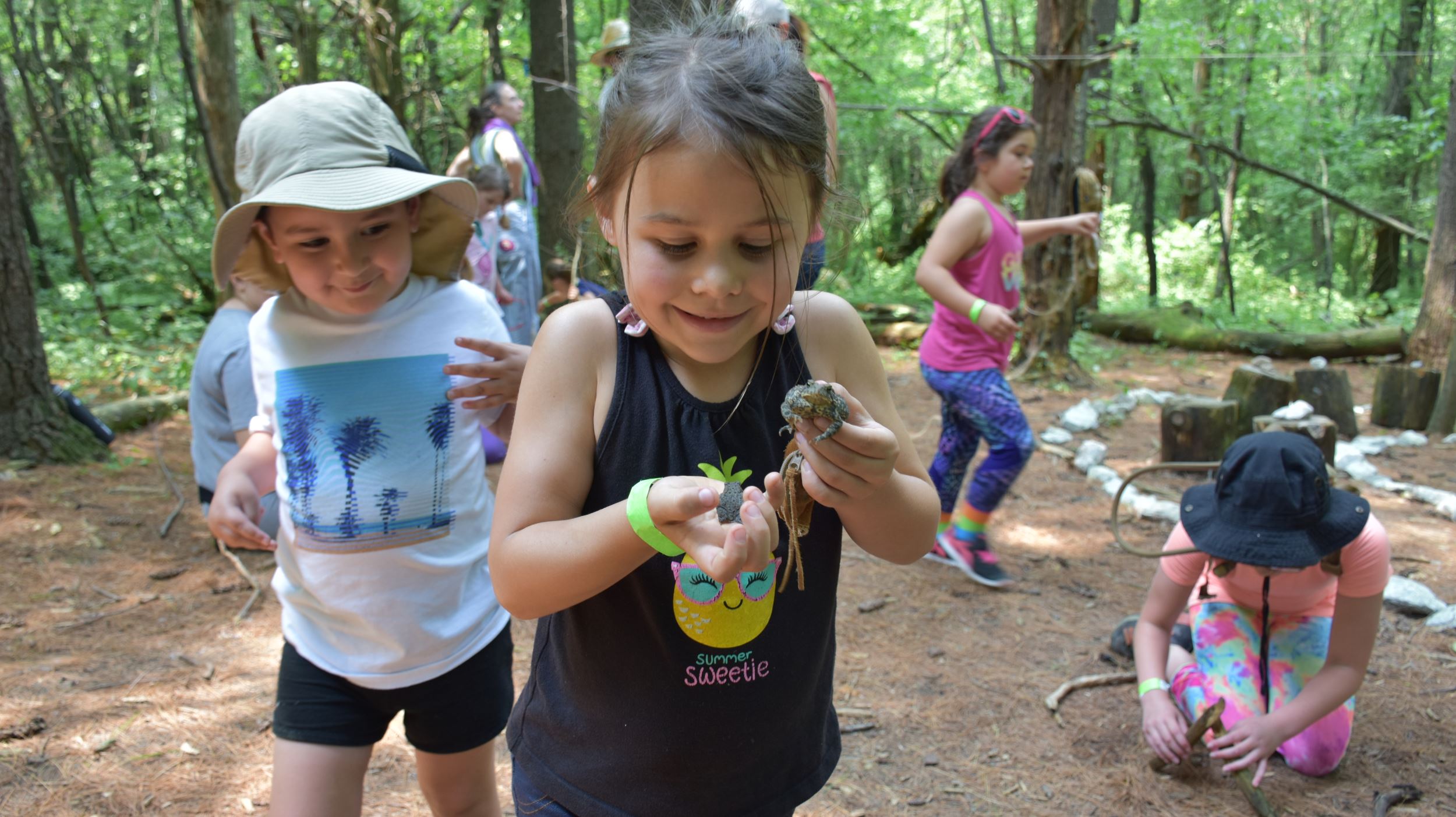 Kids with toad