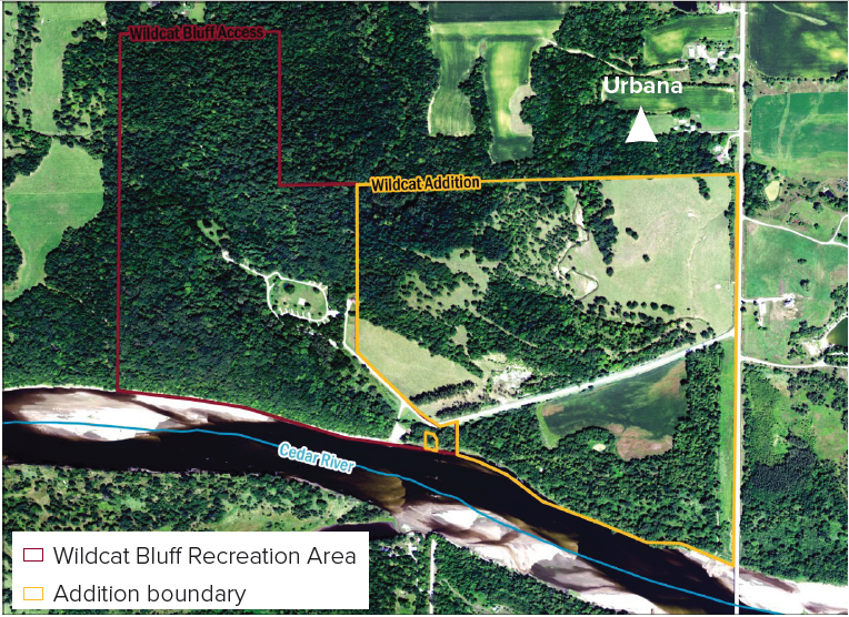 Map of Wildcat Bluff and proposed addition