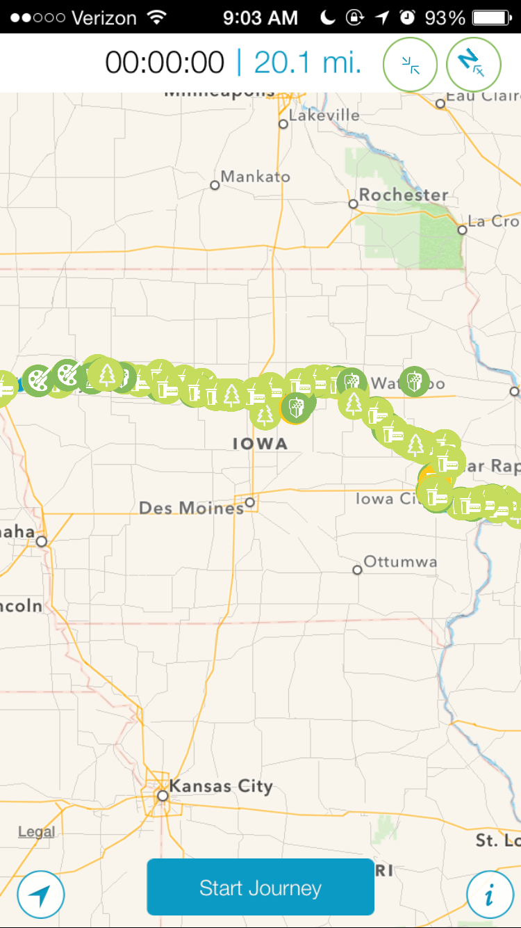 RAGBRAI route on Iowa By Trail Iowa Natural Heritage Foundation