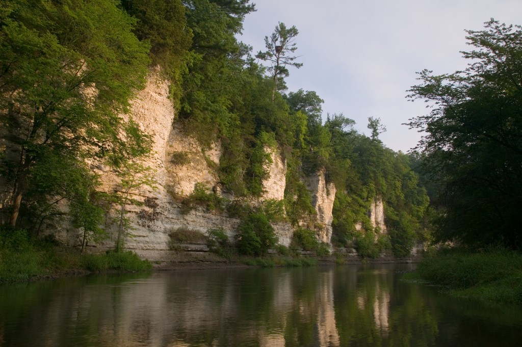 Limestone bluffs along the Upper Iowa River in Winneshiek County (Photo by Clint Farlinger)